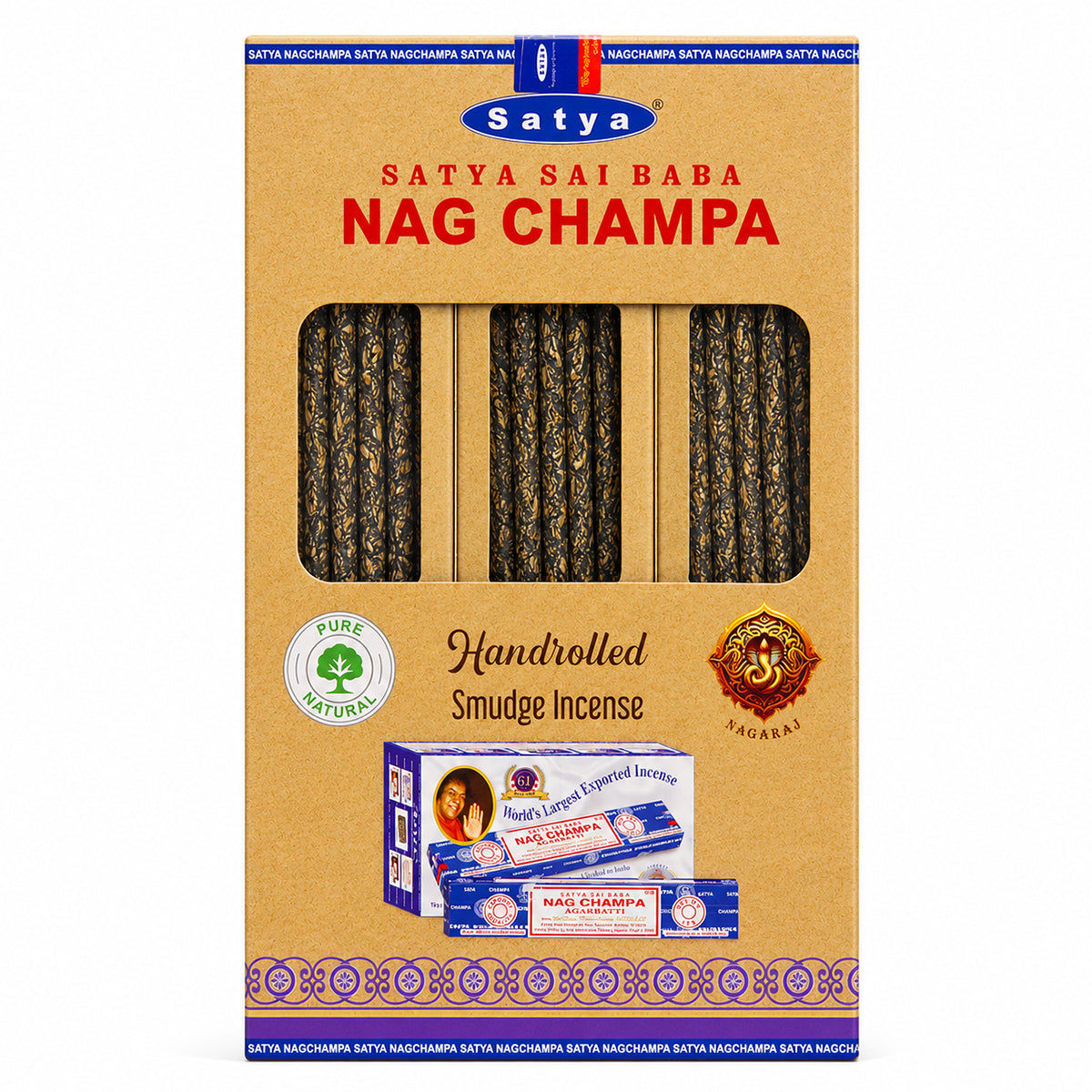 Nag Champa hand-rolled smudge incense sticks Nag Champa incense sticks with bamboo core Pack of 9 Nag Champa smudge incense sticks
Hand-rolled incense sticks made in India Thick Nag Champa botanical incense sticks Nag Champa incense with essential oil fragrance blend
21 cm hand-rolled Nag Champa incense sticks Nag Champa smudge incense packaging