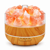 Himalayan salt diffuser with LED lighting illuminated