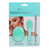 Clear and Cleanse 3-piece facial cleansing set Silicone pore cleansing pad and wand set Blackhead remover tool with facial cleansing set
Facial cleansing tools for daily skincare
Silicone facial cleansing set with extractor 3-piece skincare cleansing tool set