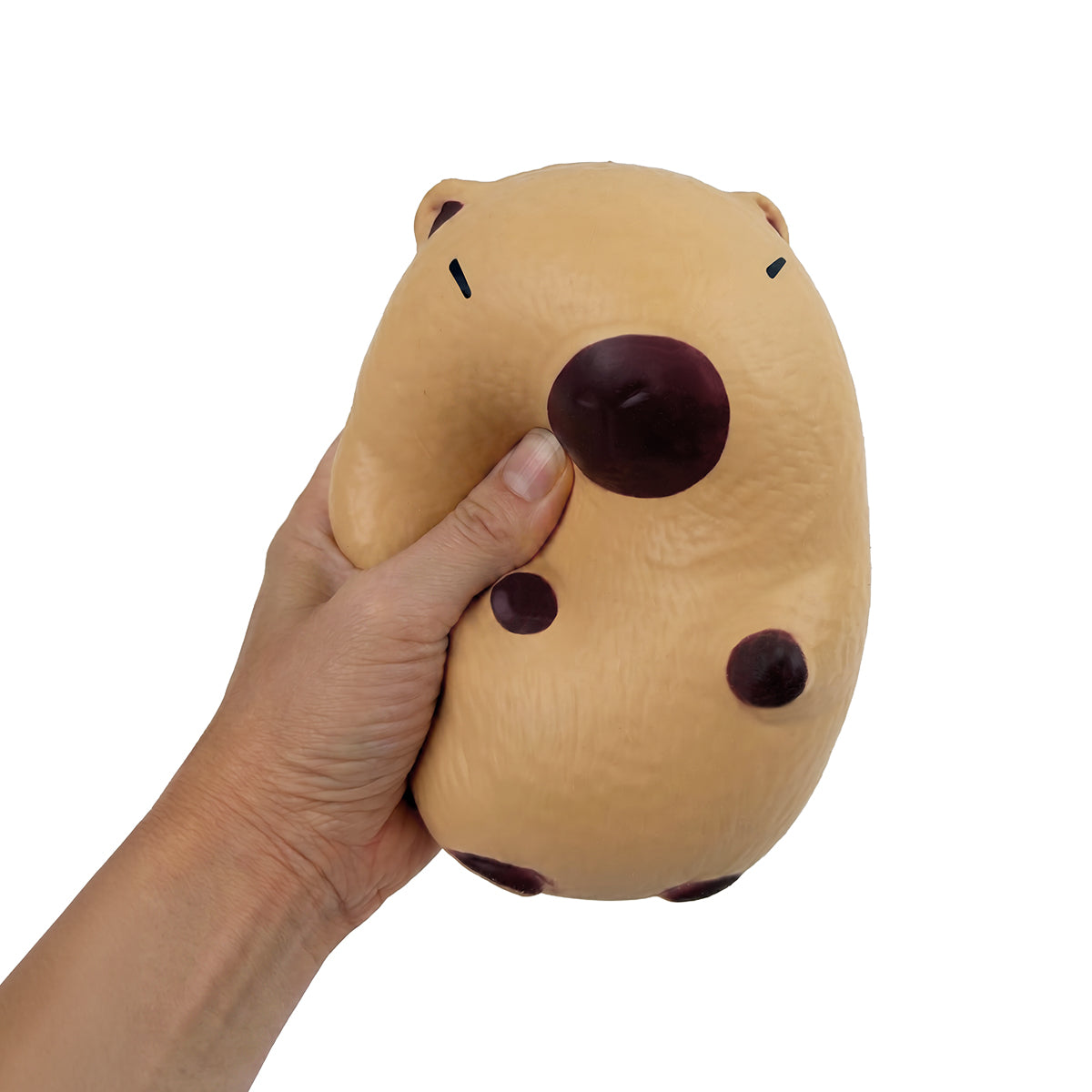 Mega Squish Sensory Capybara Toy; soft squishy capybara fidget toy; capybara squeeze toy for desk use; novelty capybara fidget toy; soft tactile capybara squeeze toy; Mega Squish capybara toy for casual fidgeting
