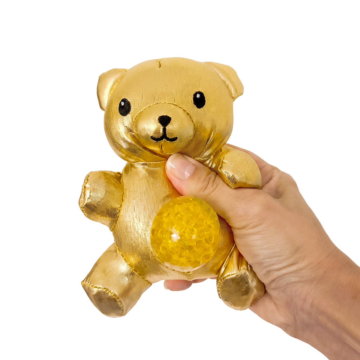Tummy Bears sensory squeeze toy; pink Tummy Bears squeeze toy; gold Tummy Bears plush squeeze toy; silver Tummy Bears sensory toy; soft plush squeeze toy; tactile plush sensory toy