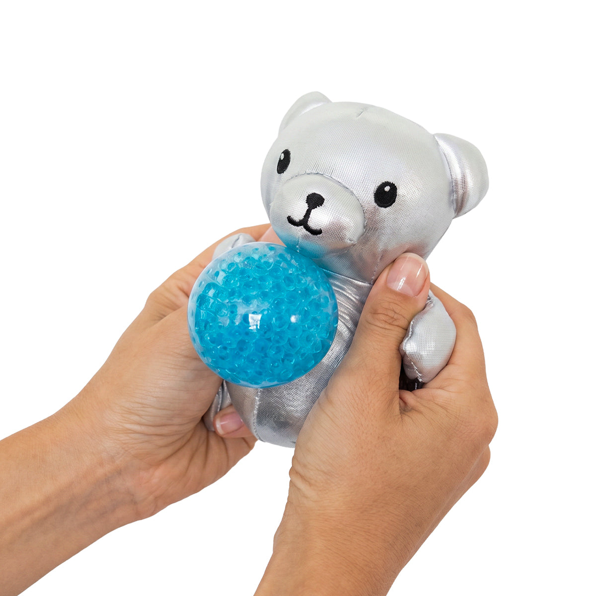 Tummy Bears sensory squeeze toy; pink Tummy Bears squeeze toy; gold Tummy Bears plush squeeze toy; silver Tummy Bears sensory toy; soft plush squeeze toy; tactile plush sensory toy