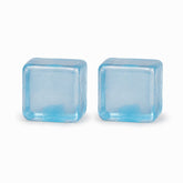 Mini Chill Sensory Cube Toy; blue sensory squeeze cube; anti-stress squeeze cube toy; tactile fidget cube in blue; Mini Chill cube for desk fidgeting; sensory cube toy display