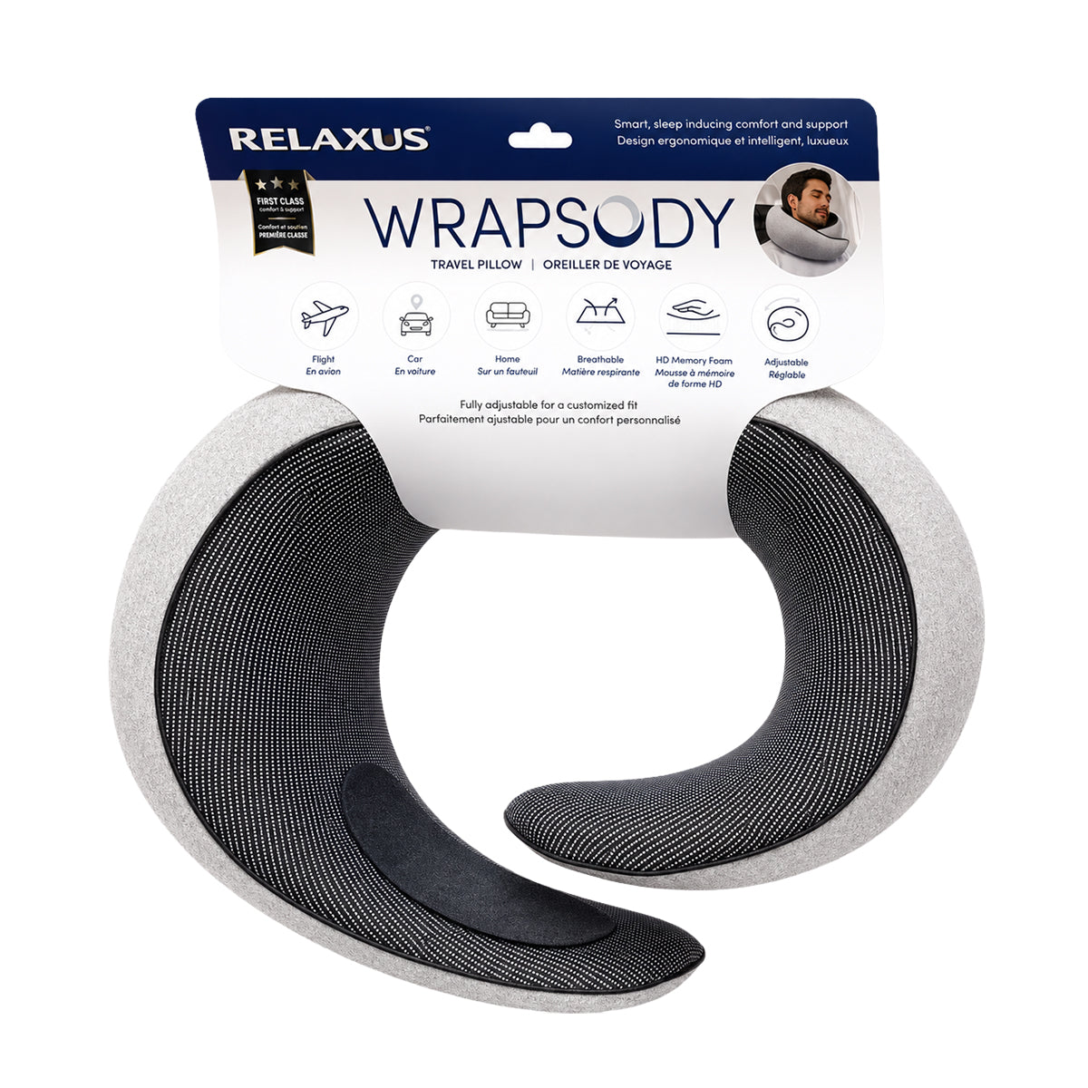 Wrapsody adjustable memory foam travel pillow Memory foam travel pillow with ergonomic raised sides Wrapsody travel pillow with front closure Adjustable neck pillow with breathable fabric Travel pillow with removable washable cover High-density memory foam neck pillow Wrapsody travel pillow with hook-and-loop closure
Compact memory foam travel pillow for home and travel