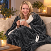 Sherpa heated electric throw blanket
50 x 60 inch MicroPlush heated blanket
Heated throw blanket with detachable controller Electric blanket with four heat settings MicroPlush heated throw on sofa
Heated blanket with 4-hour auto shut-off
Machine-washable electric throw blanket
Sherpa-style heated throw with controller