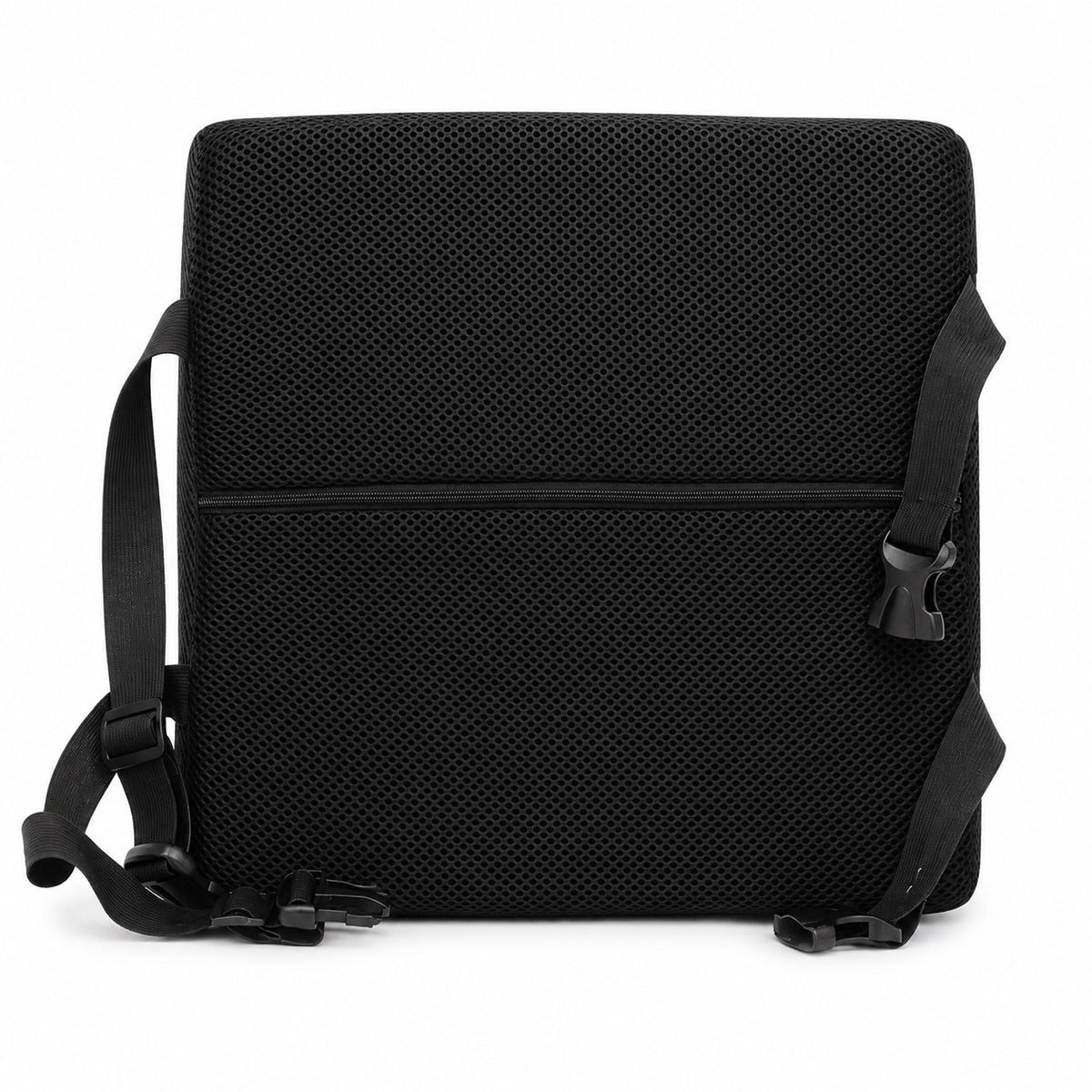Pro Posture memory foam back cushion Memory foam lumbar support cushion for office chair Ergonomic back cushion with breathable mesh fabric Pro Posture Back Cushion with adjustable elasticised strap
Contoured high-density memory foam lumbar cushion Back support cushion positioned on an office chair
Removable-cover memory foam back cushion Lumbar support cushion for home office auto and gaming