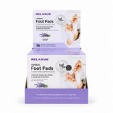 Lavender Herbal Foot Pads 14-pack Overnight lavender herbal foot patches Herbal foot pads with adhesive sheets Lavender foot pads with wood vinegar and tourmaline Single-use herbal foot pads for overnight use Herbal foot patches with lavender and eucalyptus Seven-night lavender foot-care patch set Lavender herbal foot pad applied to sole