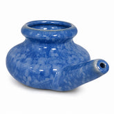 Blue ceramic neti pot Blue neti pot for nasal irrigation Lead-free ceramic neti pot with glazed finish Traditional ceramic nasal irrigation pot Blue glazed ceramic neti pot Ayurvedic-style ceramic neti pot Ceramic neti pot for daily wellness routine Smooth glazed blue nasal irrigation pot