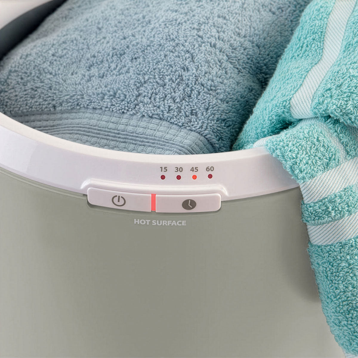 Extra large towel warmer bucket with lid
Towel warmer bucket with free Ocean Blue spa towels Compact towel warmer for bathroom or spa Heated towel bucket for oversized bath towels Towel warmer with timer control panel Spa towel warmer bucket in bathroom 