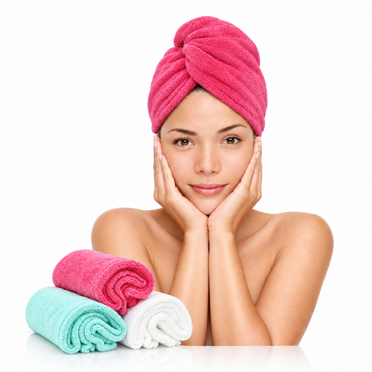 Twist and Dry microfibre hair towel wrap Microfibre hair turban with button closure Pink hair towel wrap Turquoise microfibre hair towel White hair drying turban 23 x 10 inch hair towel wrap
Travel-friendly microfibre hair towel
Soft hair towel wrap with button and loop