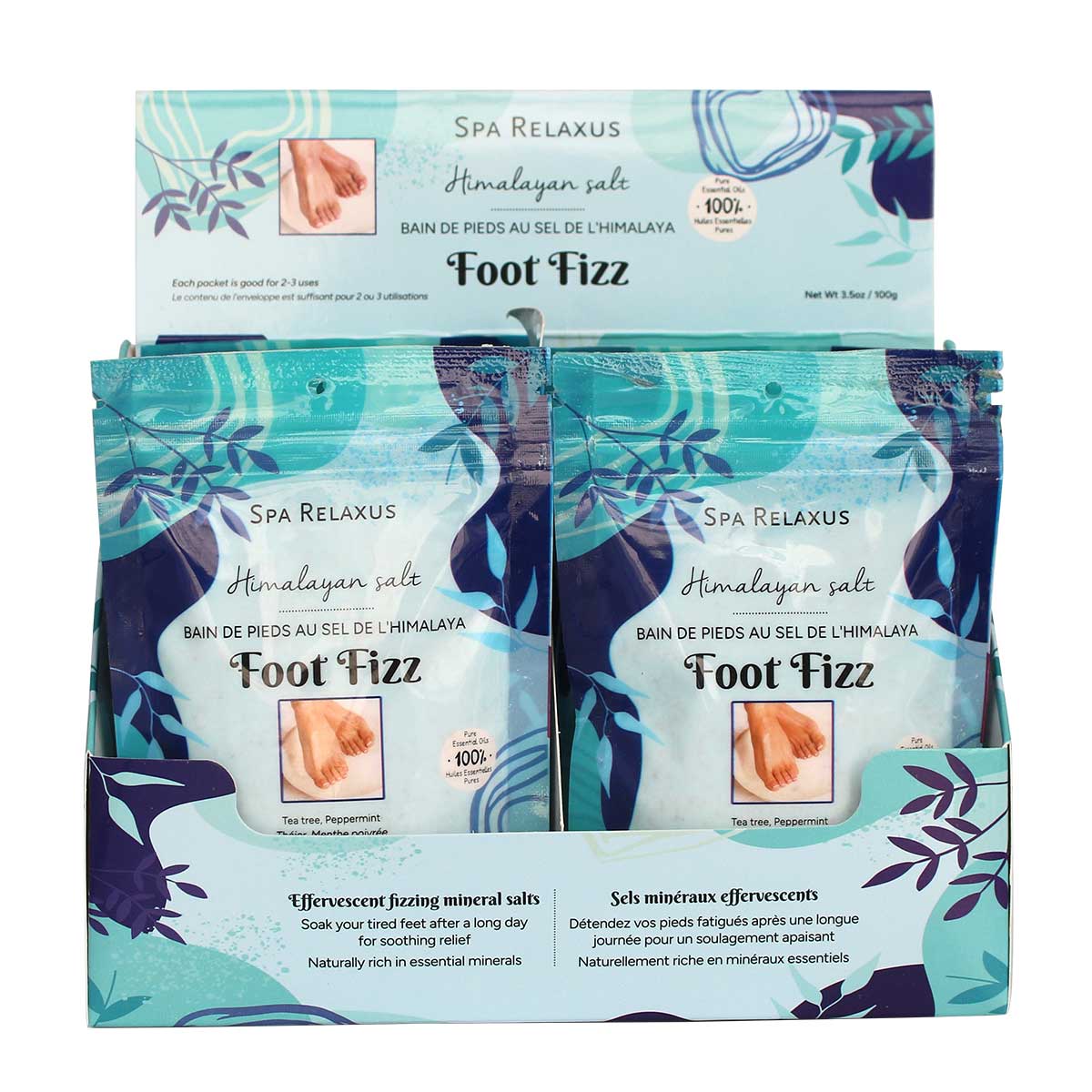 Wholesale Himalayan Salt Foot Fizz  (100 g) - Displayer of 12
