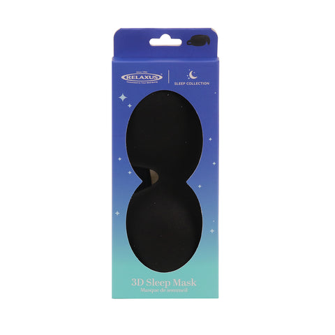 3D Sleep Mask with contoured eye cups; front view of 3D blackout sleep mask; side view showing raised eye cup design; adjustable Velcro strap on 3D Sleep Mask; lightweight polyurethane foam sleep mask; 3D Sleep Mask worn over the eyes; earplugs beside 3D Sleep Mask; contoured sleep mask packed for travel; raised eye cups providing space around lashes