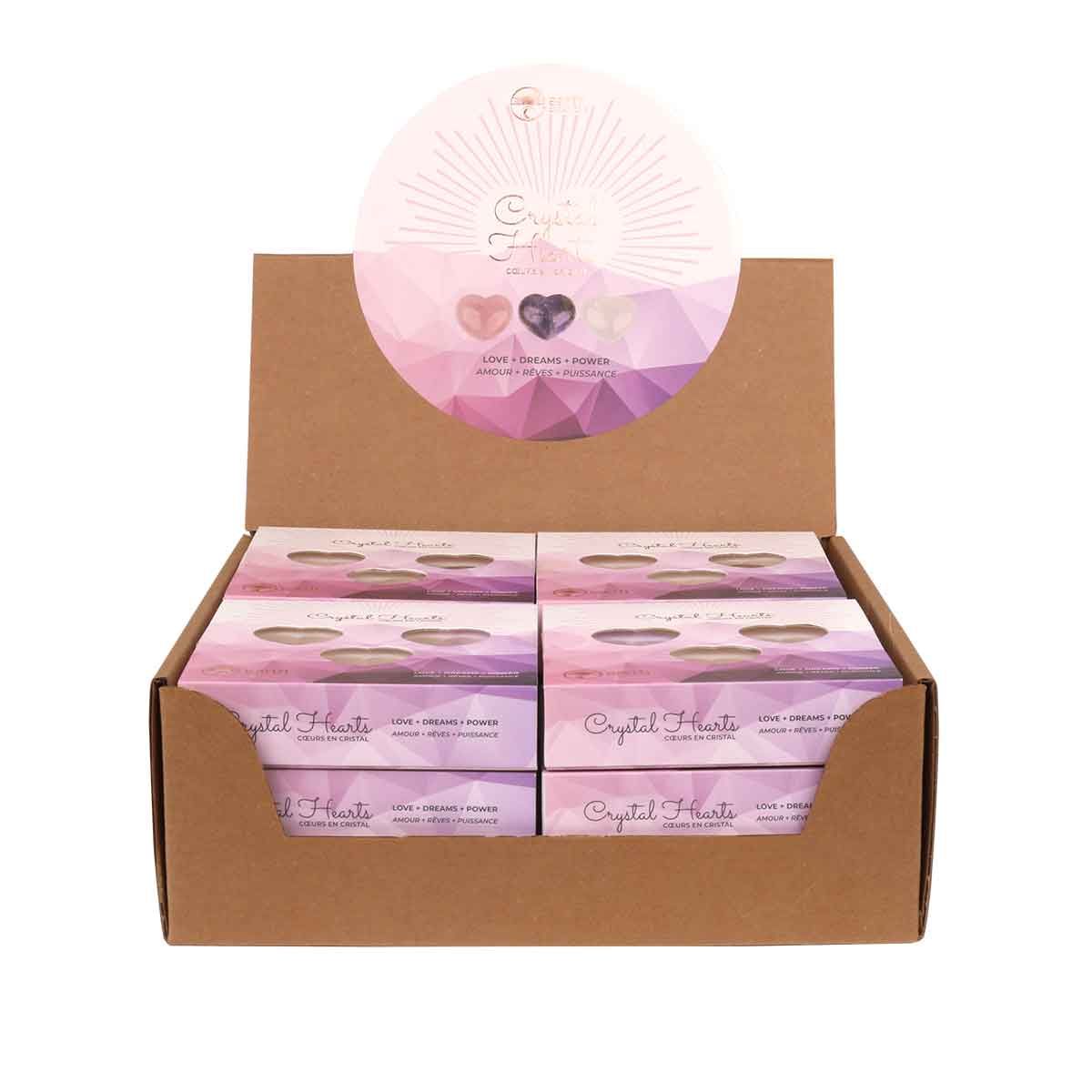 Wholesale Crystal Hearts (3-Piece) Displayer of 12