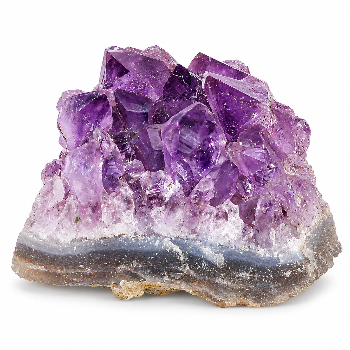 Amethyst crystal set with bag; small Amethyst cluster from Brazil; 3-4 cm Amethyst cluster gift set; Amethyst crystal with storage bag; compact Amethyst cluster for desk or shelf; Brazilian Amethyst crystal set