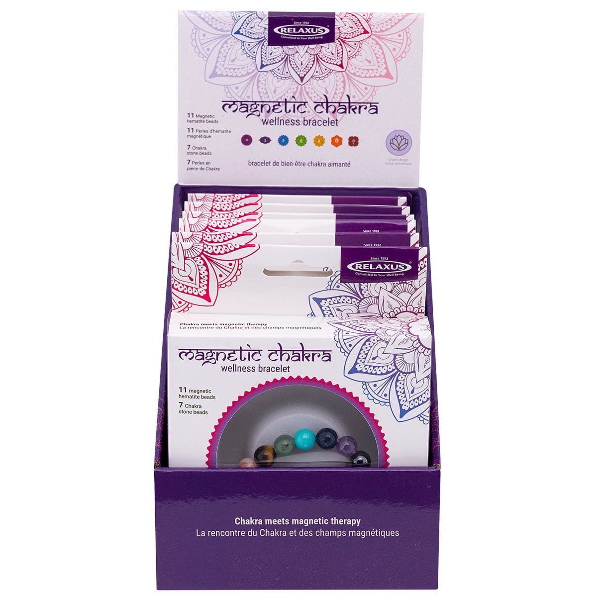 Wholesale Chakra Magnetic Bracelets Displayer of 6