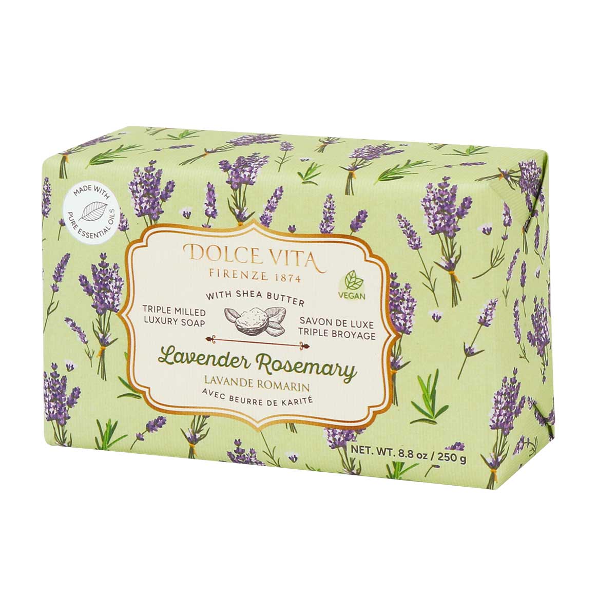 Wholesale Dolce Vita Triple Milled Luxury Soaps with Shea Butter - Displayer of 6