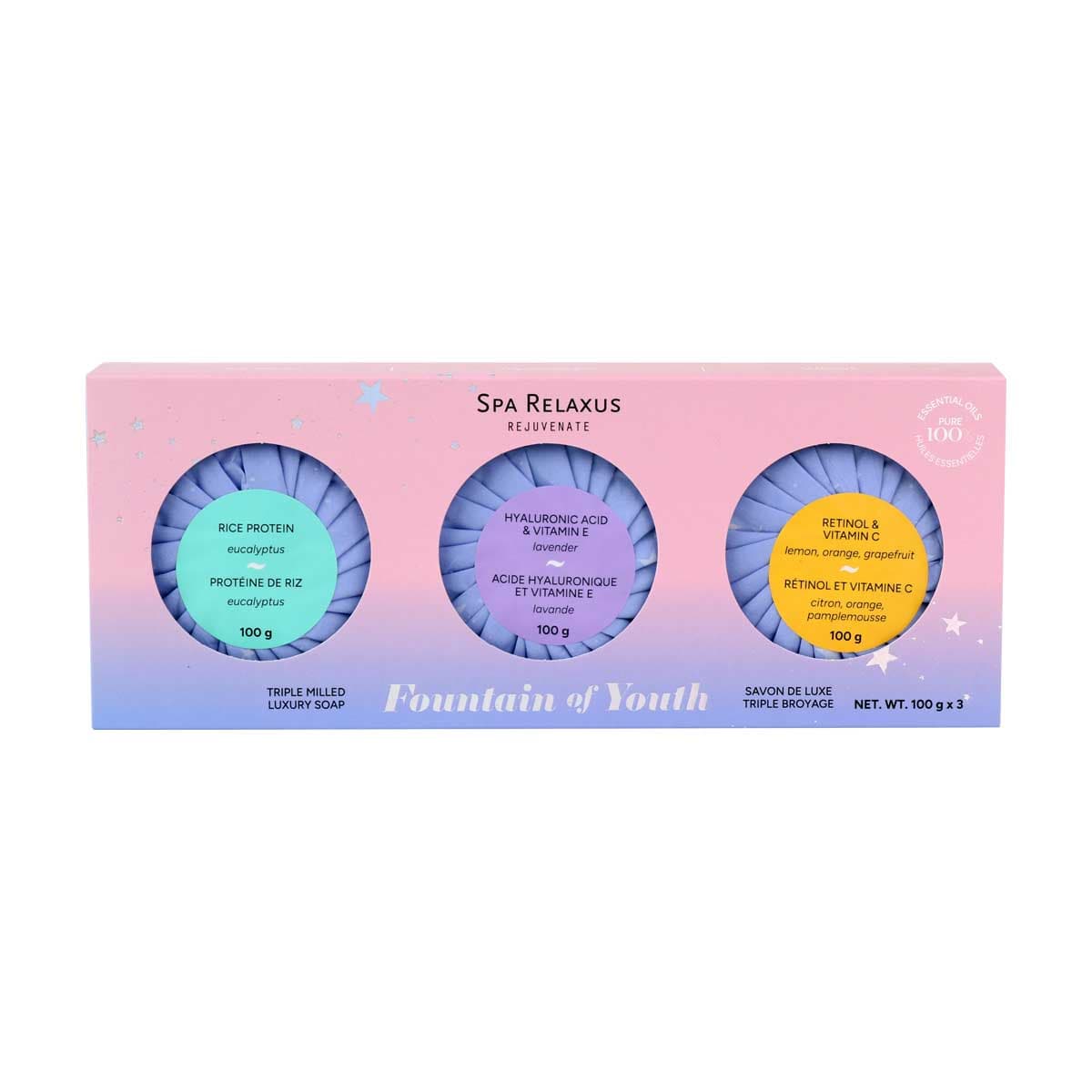 Wholesale Fountain of Youth Triple Milled Soap 3-Piece Gift Set