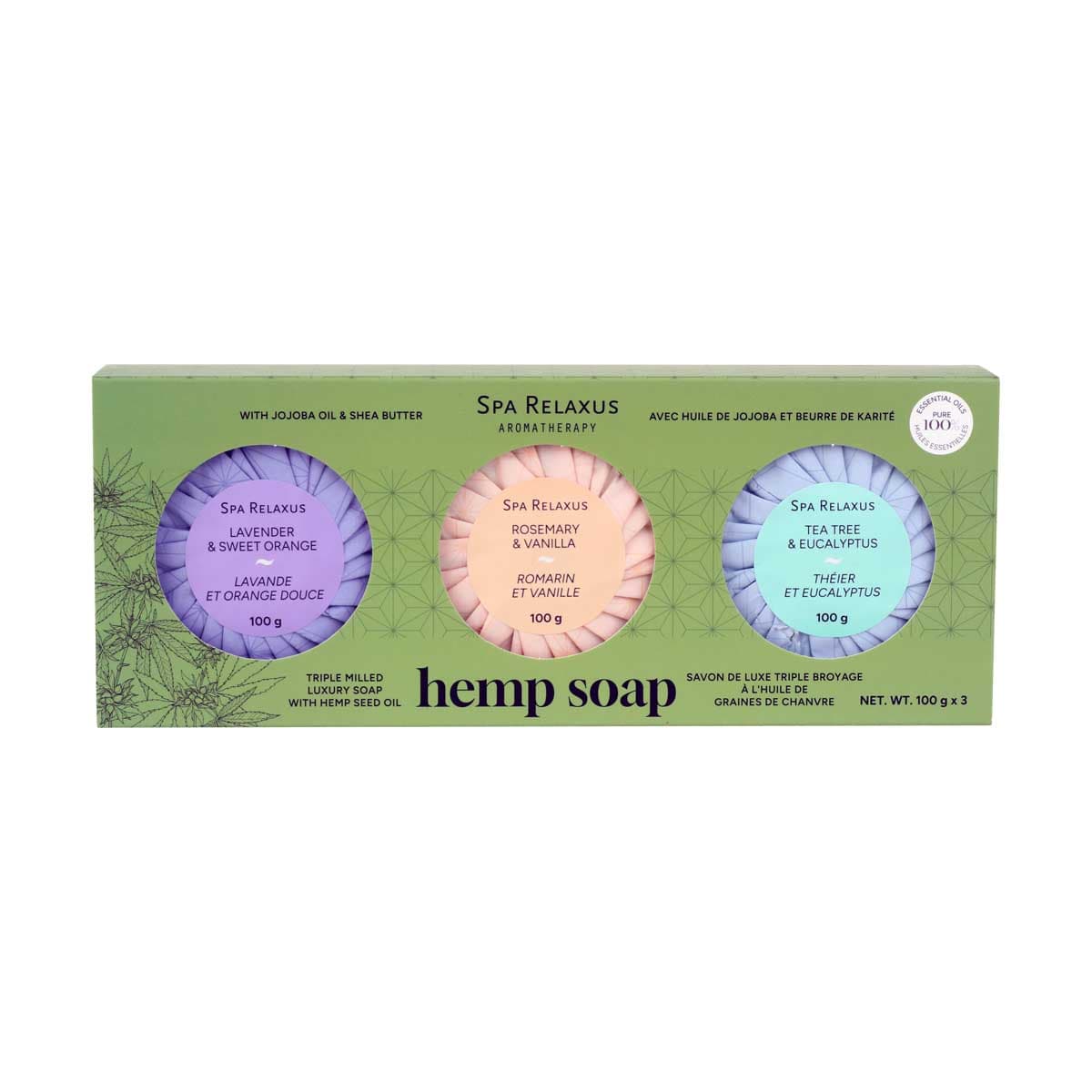 Wholesale Triple Milled Hemp Soap 3-Piece Gift Set