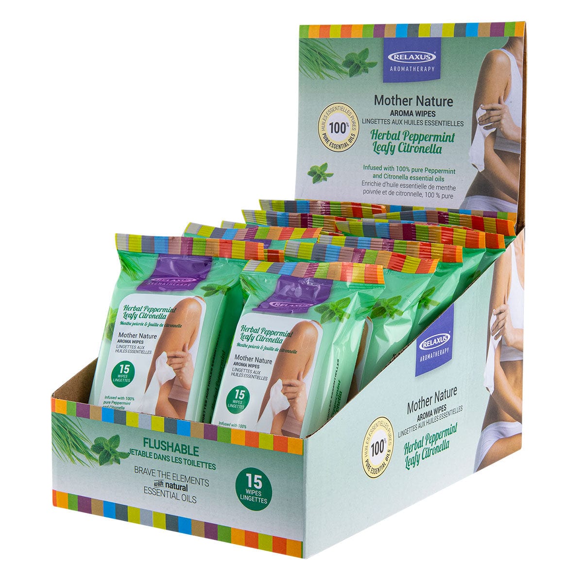 Wholesale Mother Nature Wipes Displayer of 12