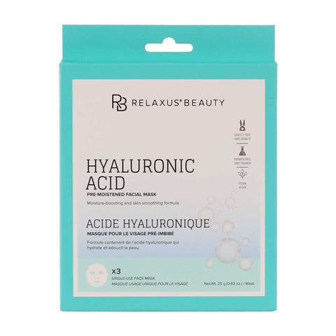 Wholesale Hyaluronic Acid Face Masks (3-Pack) -Displayer of 12