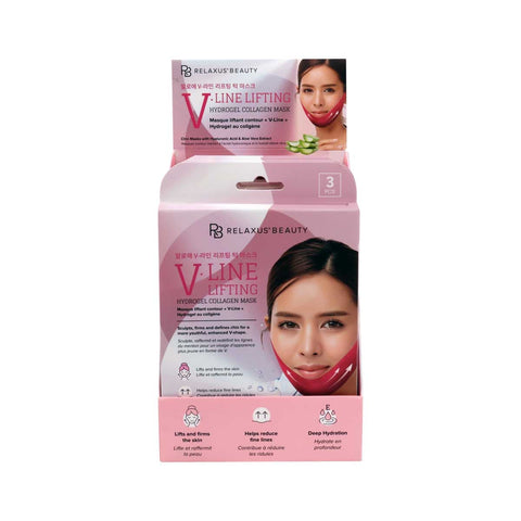 Wholesale V-Line Hydrogel Collagen Lifting Mask (3-Pack) Displayer of 12