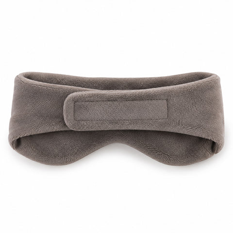 Lavender hot and cold eye mask with soft microfleece cover; lavender eye mask with removable clay bead inner pack; microwaveable lavender clay bead eye mask; chilled lavender eye mask for cooling comfort; soft lavender-scented eye mask with adjustable strap; hot and cold eye mask with lavender clay beads; reusable lavender eye mask for relaxation and travel; lavender eye mask with elasticized adjustable strap.