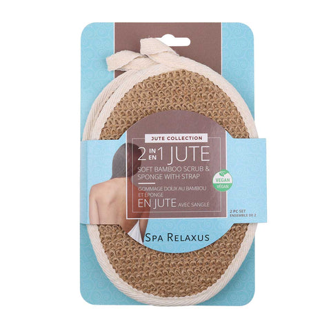 Wholesale 2 in 1 Jute and Bamboo Scrub 2pc Set