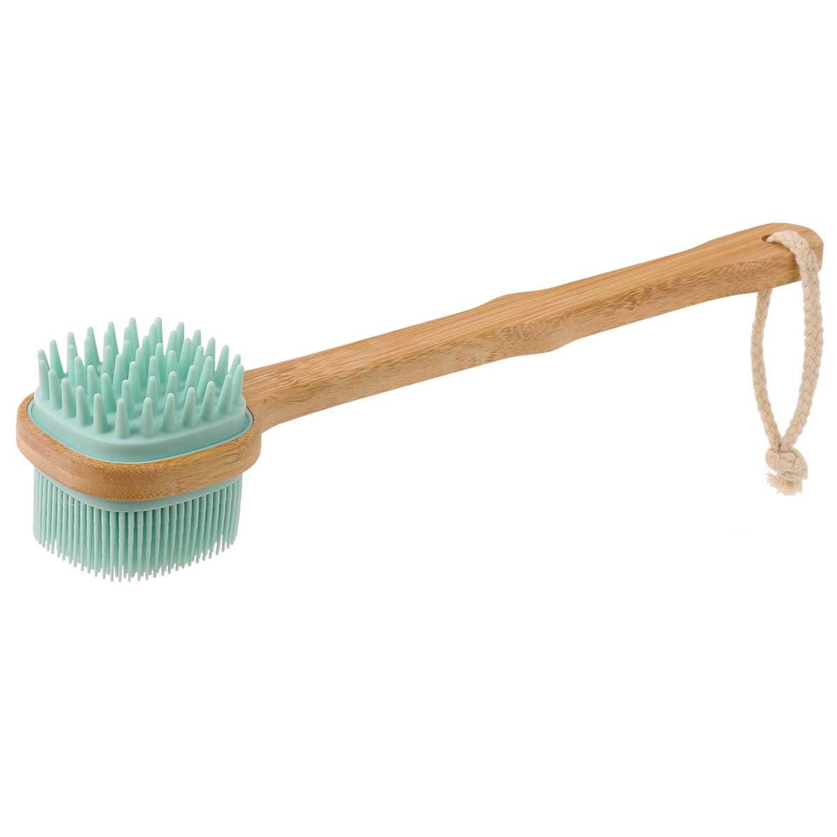 Wholesale Dual-Sided Small Turquoise Silicone Bath Brush