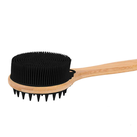 Wholesale Dual-Sided Large Silicone Black Bath Brush