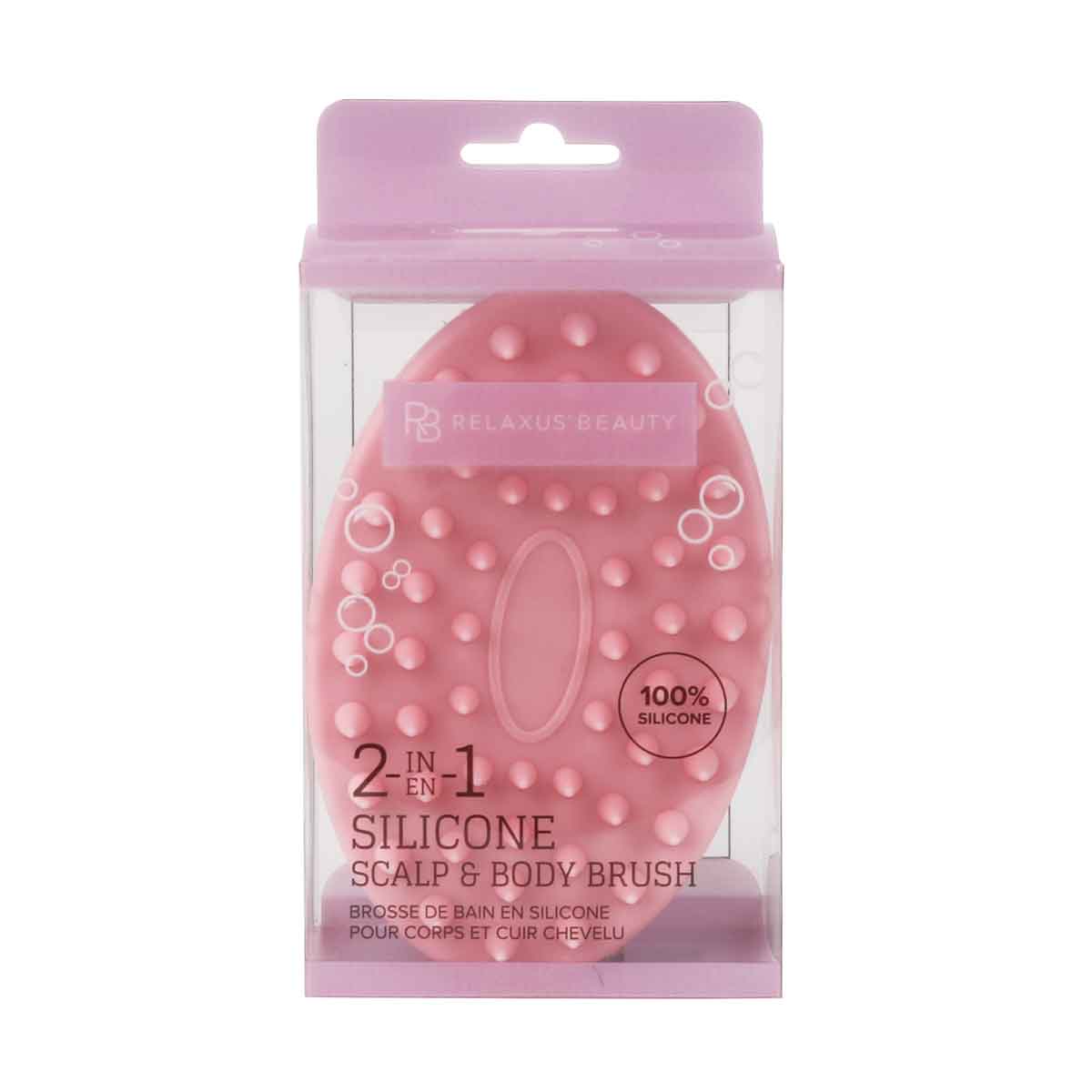 Wholesale 2-in-1 Silicone Scalp & Body Brush Displayer of 12