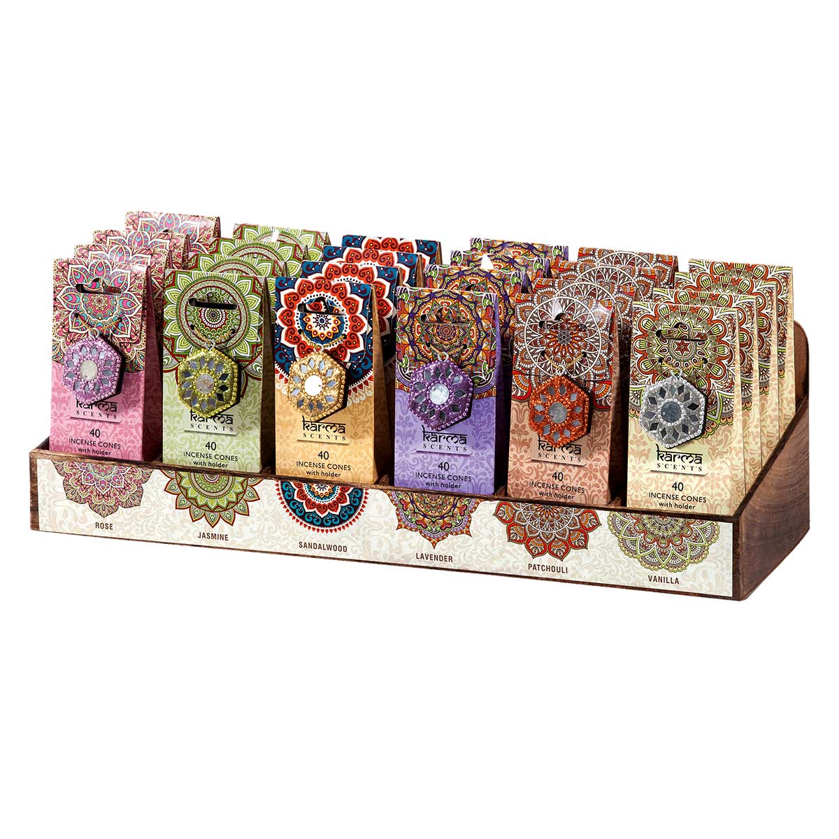 Wholesale Karma scents Incense Cones Displayer of 48