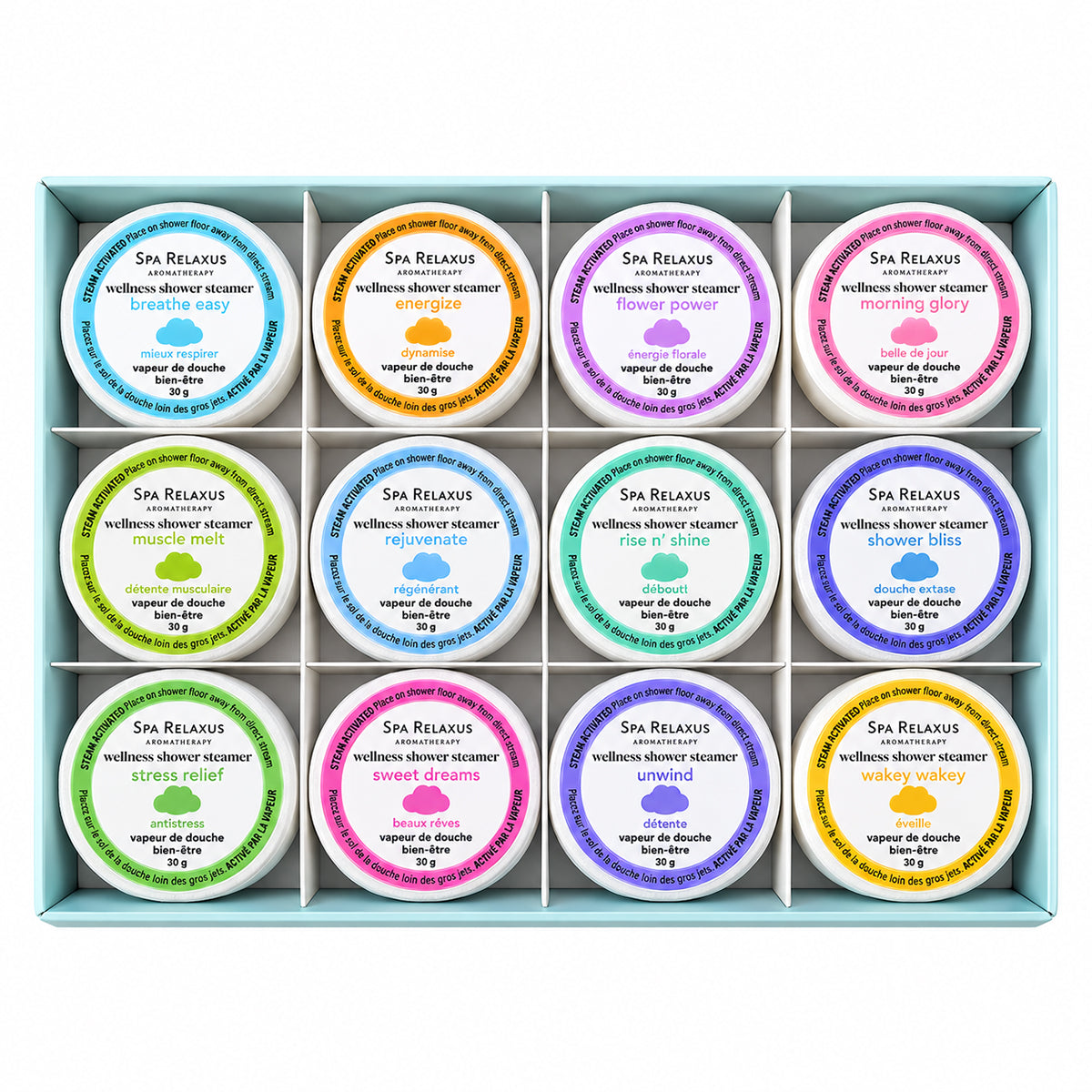Wellness Shower Steamers 12-piece set Essential oil shower steamer assortment 12 x 30 g shower steamers
Shower steamers with shea and cocoa butter Multi-scent wellness shower steamer set Essential oil shower tablets
Aromatic shower steamer gift set
Wellness shower steamers with twelve blends