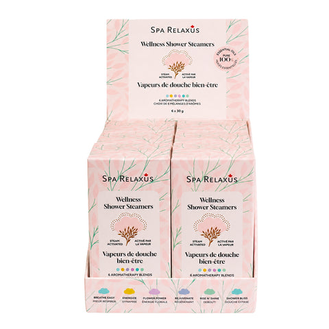 wellness shower steamers with essential oils; aromatherapy shower steamers 6 blends; shower steamer tablets with shea butter and argan oil; essential oil shower tablets gift set; shower steamers for daily aromatherapy; wellness steamers with citrus floral and mint blends