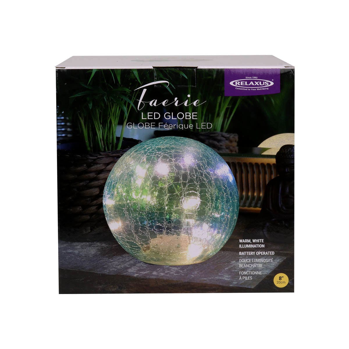 Wholesale Blue Faerie LED Crackle Glass Globe (15 cm & 20 cm)