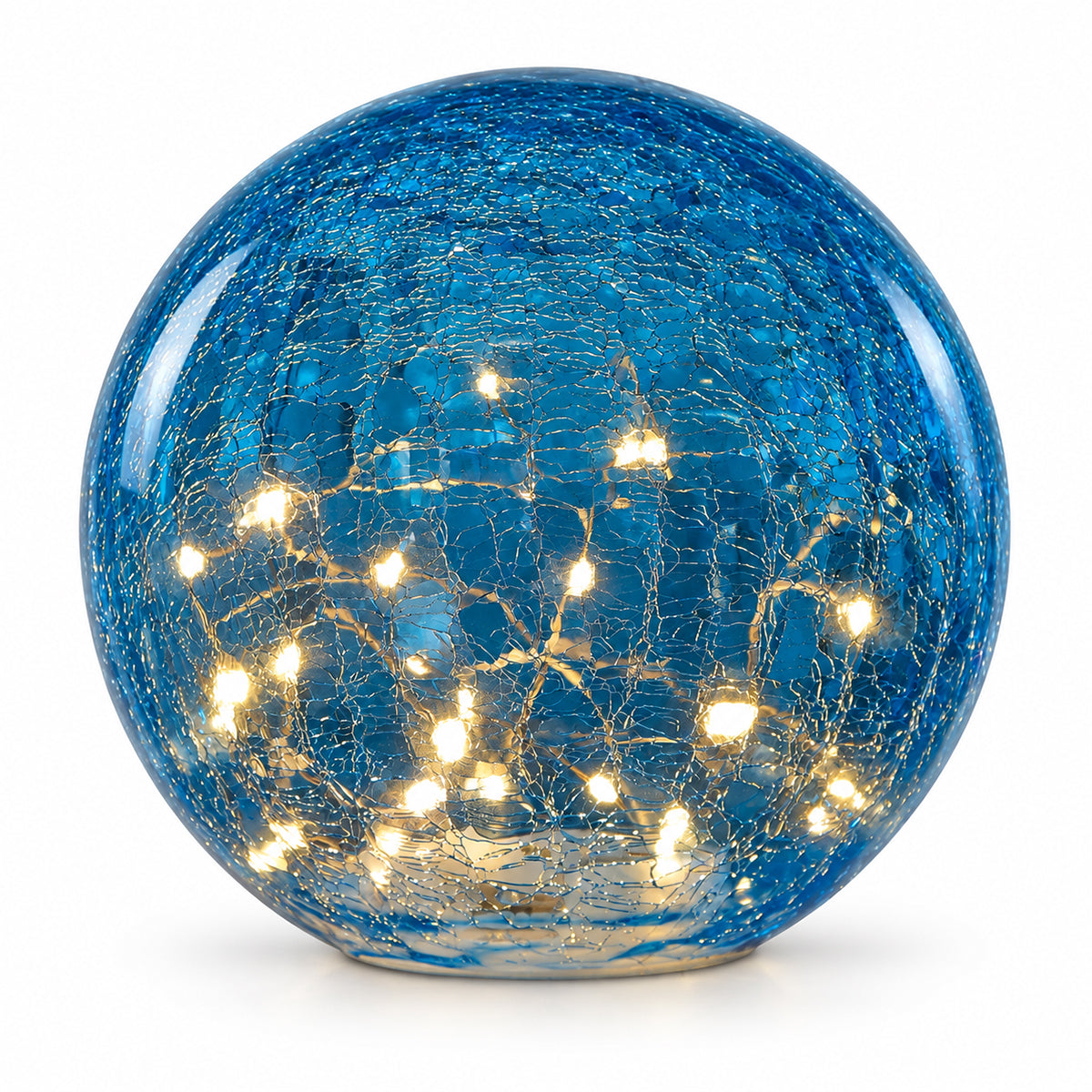 Blue Faerie LED Crackle Glass Globe
Blue crackle glass globe with warm-white LEDs Battery-operated LED glass globe Hand-blown blue crackle glass light Medium Blue Faerie LED globe
Large Blue Faerie LED globe
Decorative crackle glass light on tabletop Cordless blue LED globe for indoor or outdoor use