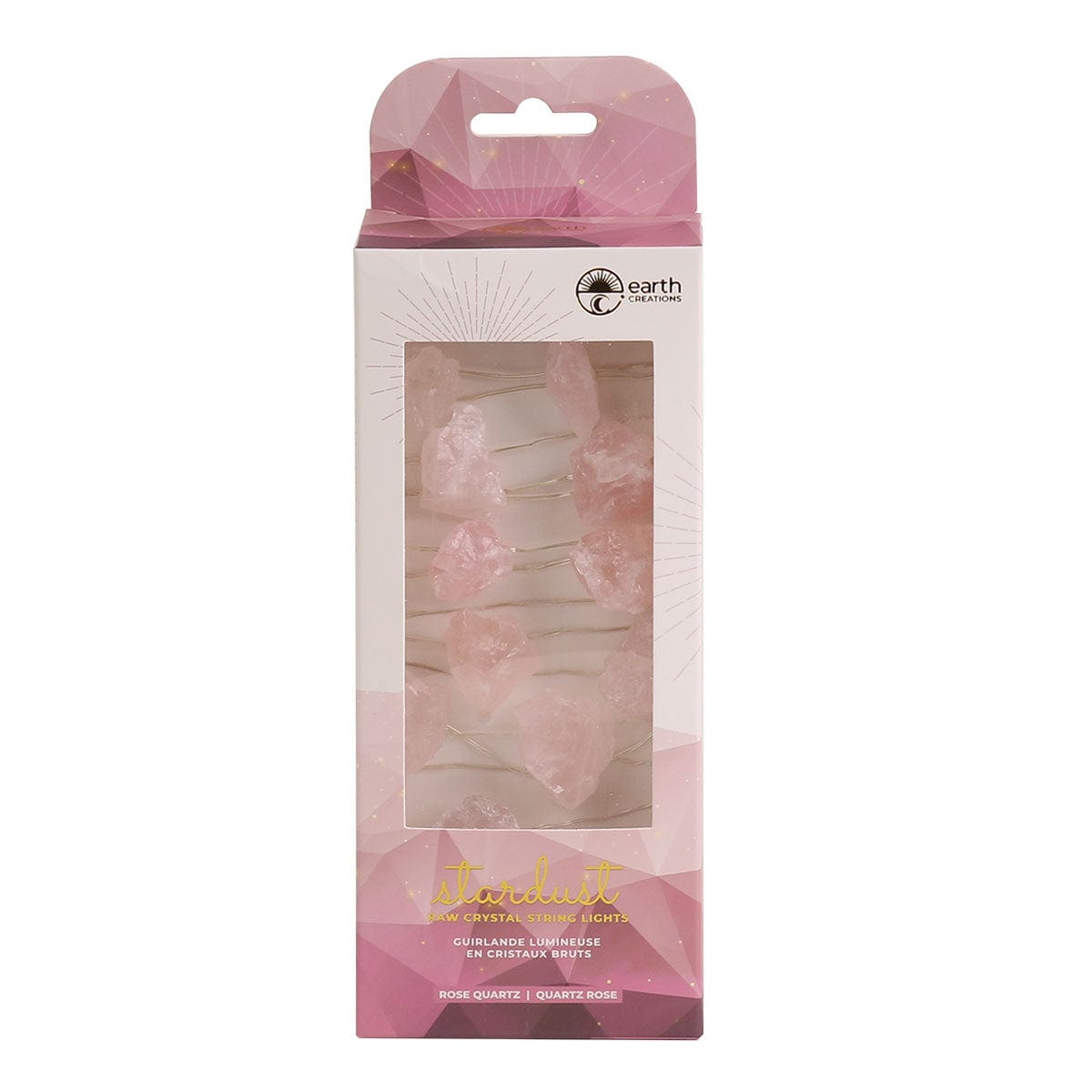 Wholesale Raw Crystal Gemstone String Lights Displayer of 6