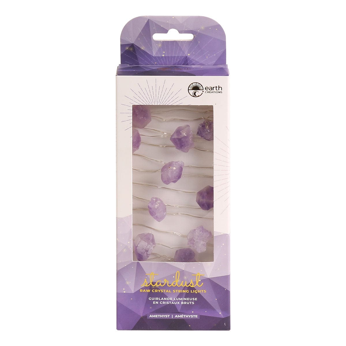 Wholesale Raw Crystal Gemstone String Lights Displayer of 6