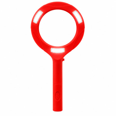 LED magnifying glass with 3.5x magnification COB LED magnifying glass with 100 lumen light Handheld magnifying glass with acrylic lens Illuminated magnifying glass for reading 3.5x magnifier with ergonomic handle Battery powered LED magnifying glass Magnifying glass for hobbies and inspections Scratch-resistant acrylic magnifying lens