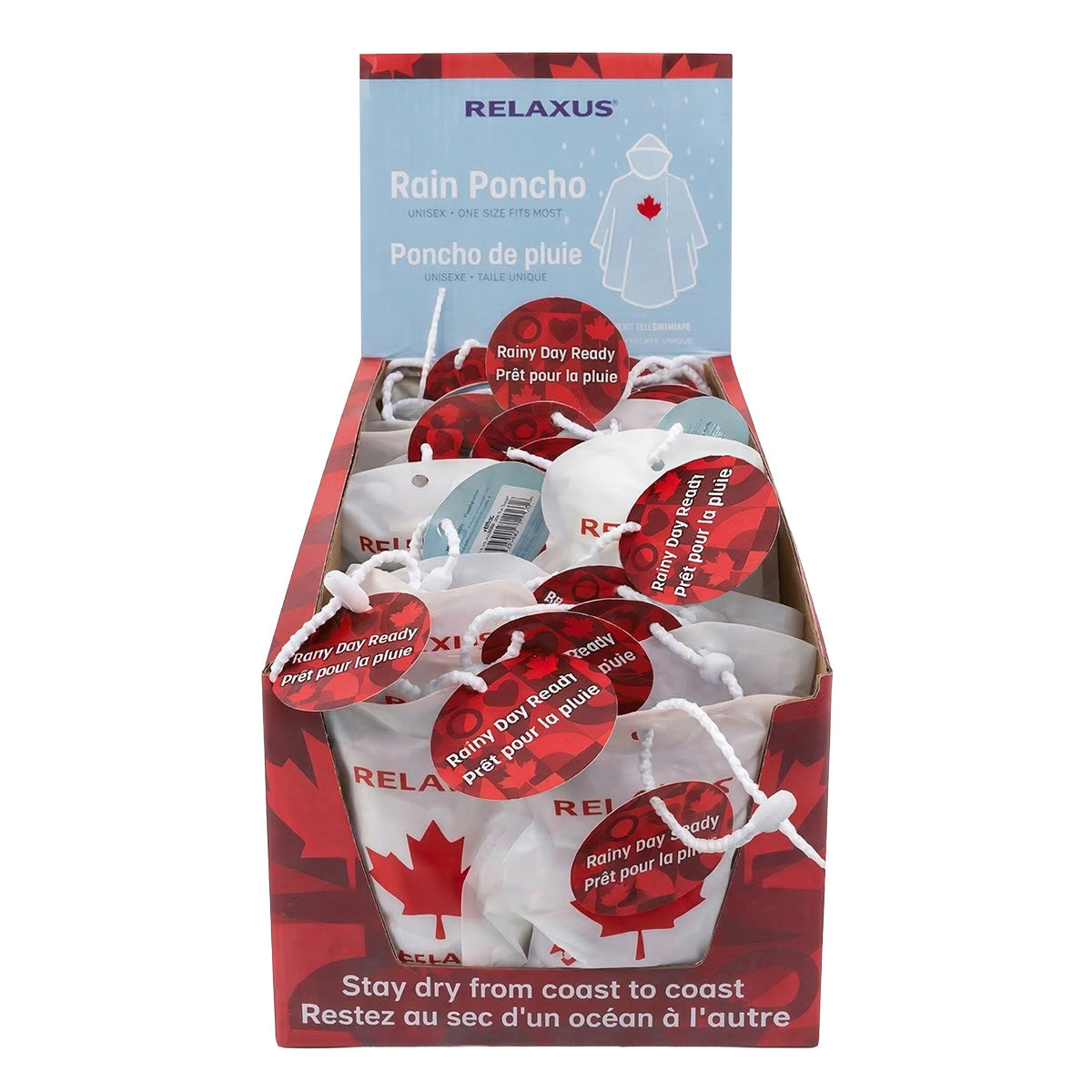 Wholesale Rain Poncho (Unisex) Displayer of 24