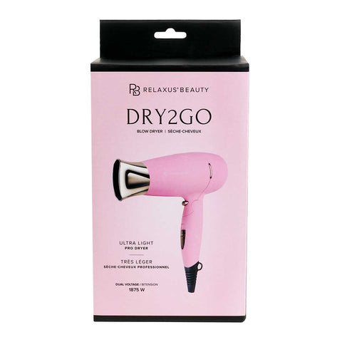 Wholesale Dry2Go Pink Blush Travel Blow Dryer (Various Colours)