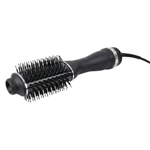 Black blow dry brush; Black Blow Dry Brush with dual bristles; lightweight blow dry brush for at-home styling; Black Blow Dry Brush showing control settings; blow dry brush with 6-foot cord; dual-bristle hair dryer brush; Black Blow Dry Brush for smooth voluminous styling; 1100 W Black Blow Dry Brush