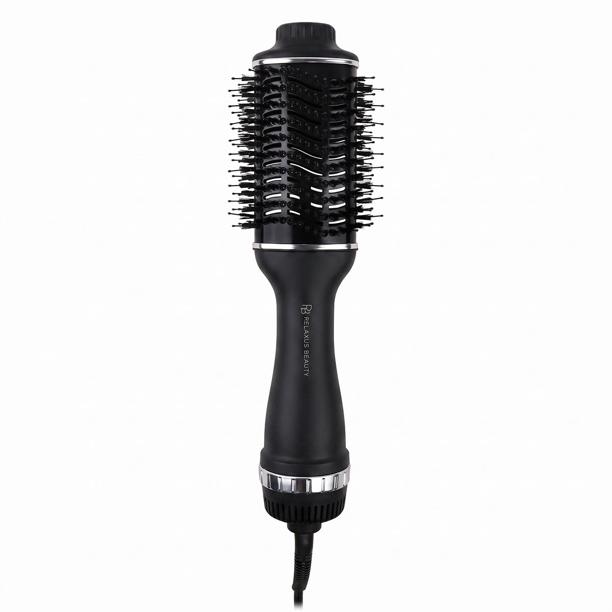 Black blow dry brush; Black Blow Dry Brush with dual bristles; lightweight blow dry brush for at-home styling; Black Blow Dry Brush showing control settings; blow dry brush with 6-foot cord; dual-bristle hair dryer brush; Black Blow Dry Brush for smooth voluminous styling; 1100 W Black Blow Dry Brush