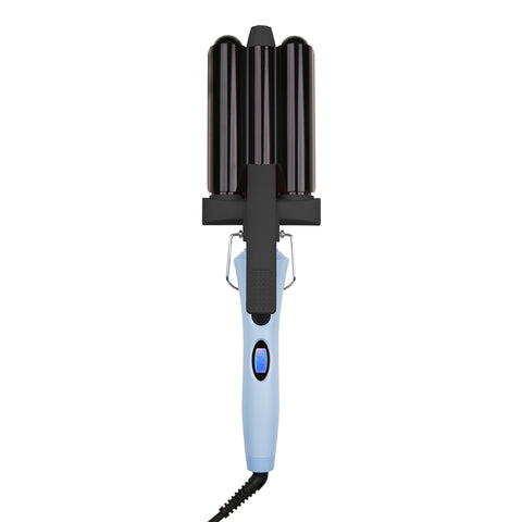 Triple Wave Roller 3-barrel hair waver; 25 mm triple barrel hair waver; hair waver with LCD display; dual voltage triple wave hair tool; nano technology hair waver; Triple Wave Roller styling tool