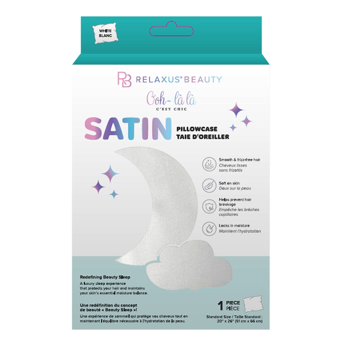 Wholesale White Satin Pillow Case (1 Per Pack) - Displayer of 6