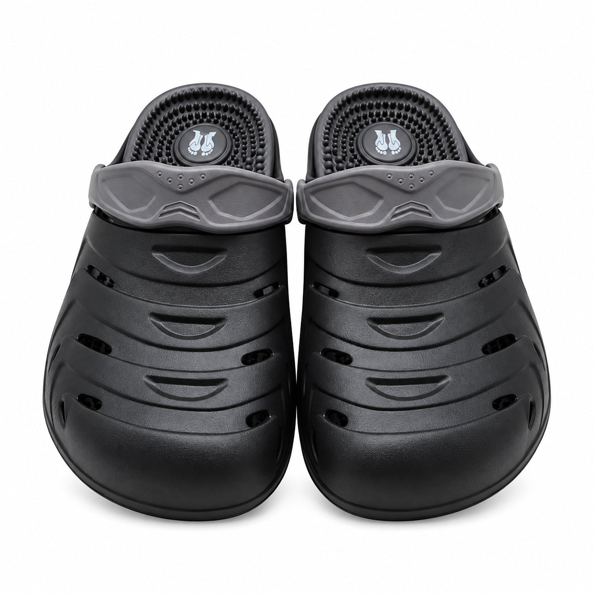  Acu Reflex Massage Clogs; EVA massage clogs with ventilation; waterproof massage clogs; lightweight clogs with textured footbed; Acu Reflex clogs with heel strap; breathable enclosed toe clogs