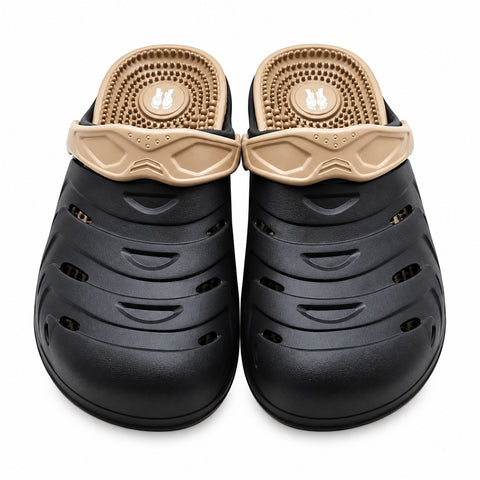  Acu Reflex Massage Clogs; EVA massage clogs with ventilation; waterproof massage clogs; lightweight clogs with textured footbed; Acu Reflex clogs with heel strap; breathable enclosed toe clogs