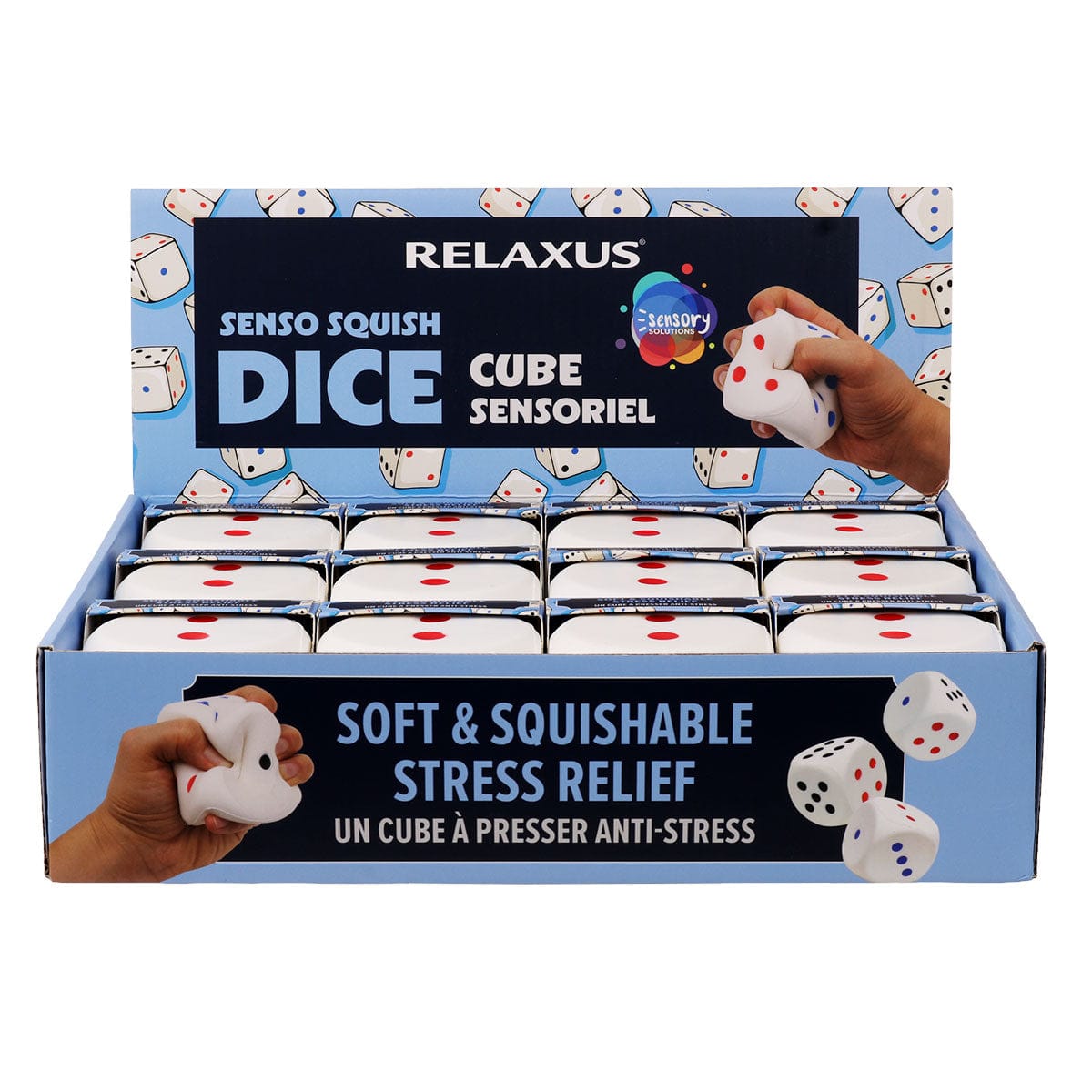 Wholesale Senso Squish Dice Sensory Toy - Displayer of 12