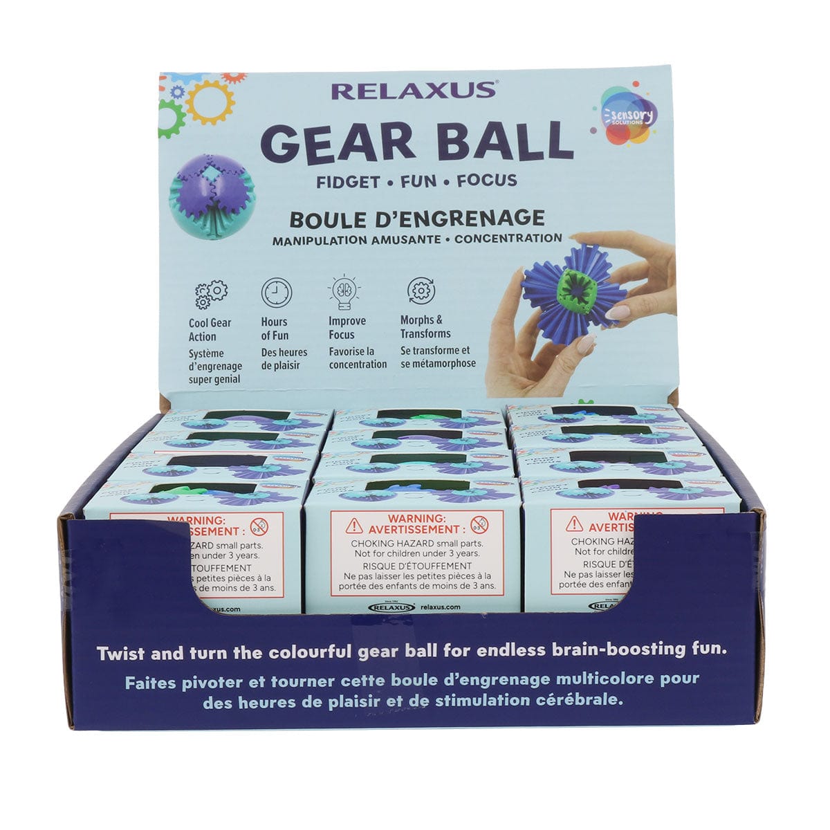 Wholesale TheraFigit Gear Ball Toy Displayer of 12