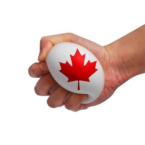 Canflex stress ball with Canada maple leaf design Canada-themed stress ball in hand Maple leaf stress ball for desk use Canflex Canada stress ball close-up
Portable maple leaf fidget ball
Canadian themed grip strength stress 