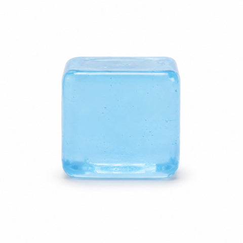 Mega Chill Sensory Cube Toy; blue sensory squeeze cube; anti-stress squeeze cube toy; 8 cm tactile fidget cube; Mega Chill cube for desk fidgeting; sensory squeeze cube for grip play
